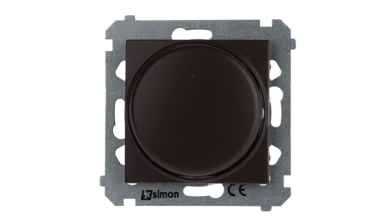 Simon 54 Push-rotary dimmer module 20–500W matt brown DS9T.01/46 /T2UK