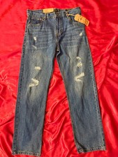 New Ring of Fire Boy Relaxed Fit Size 18 Distressed Jeans Soft Demin