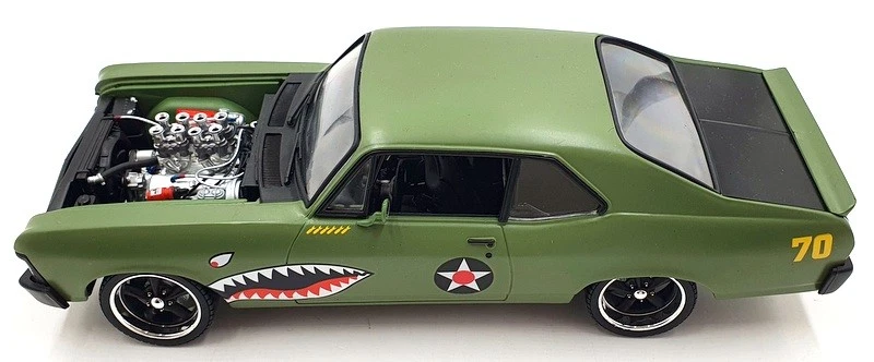 GMP 1/18 Scale Diecast 18957-B - 1970 Chevrolet Nova Warhawk - Green - Image 3 of 4