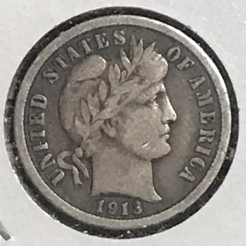 U.S. Barber Dime VF 1913