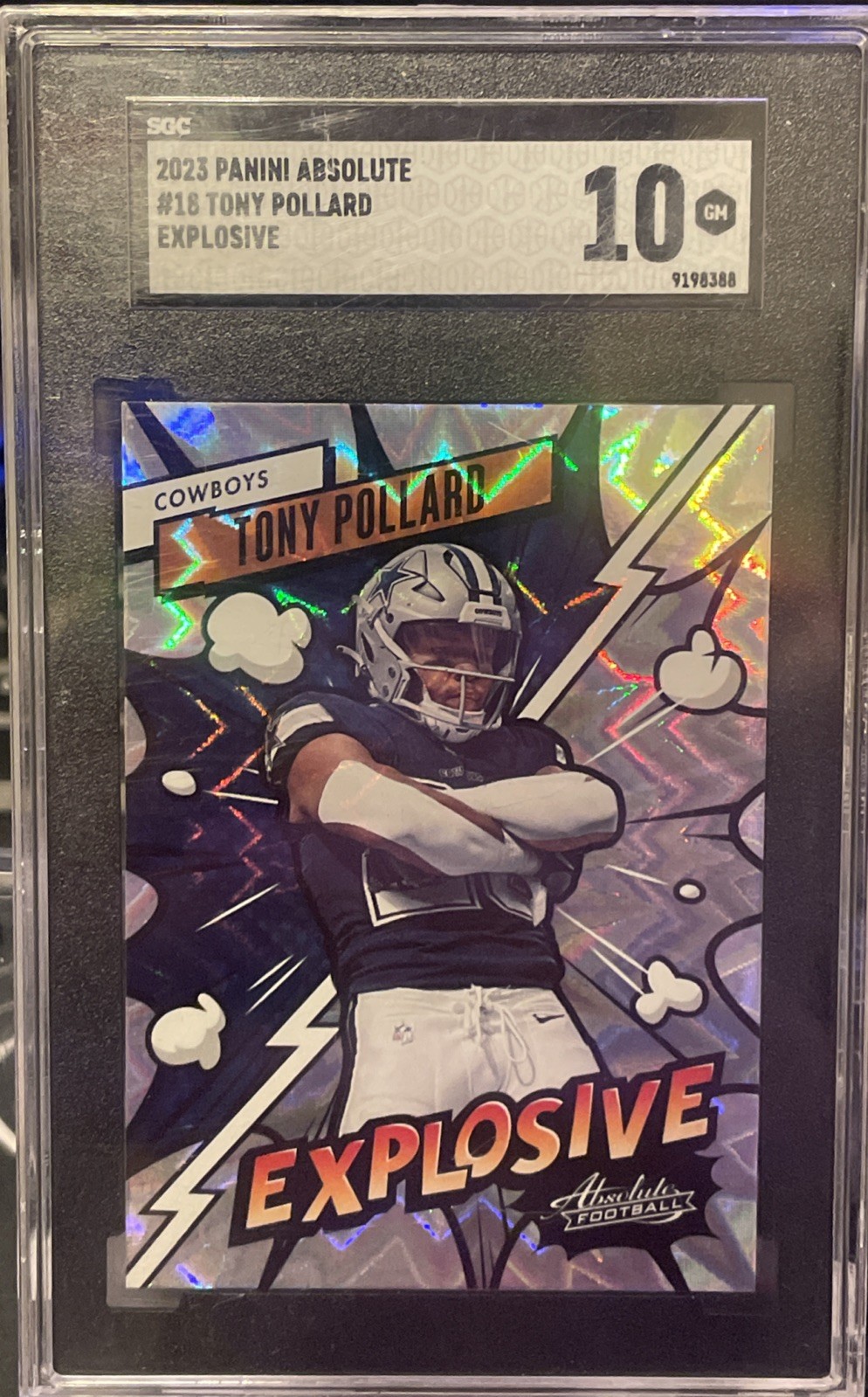 2023 Panini Absolute - Explosive Tony Pollard #18 SSP SGC 10 Gem