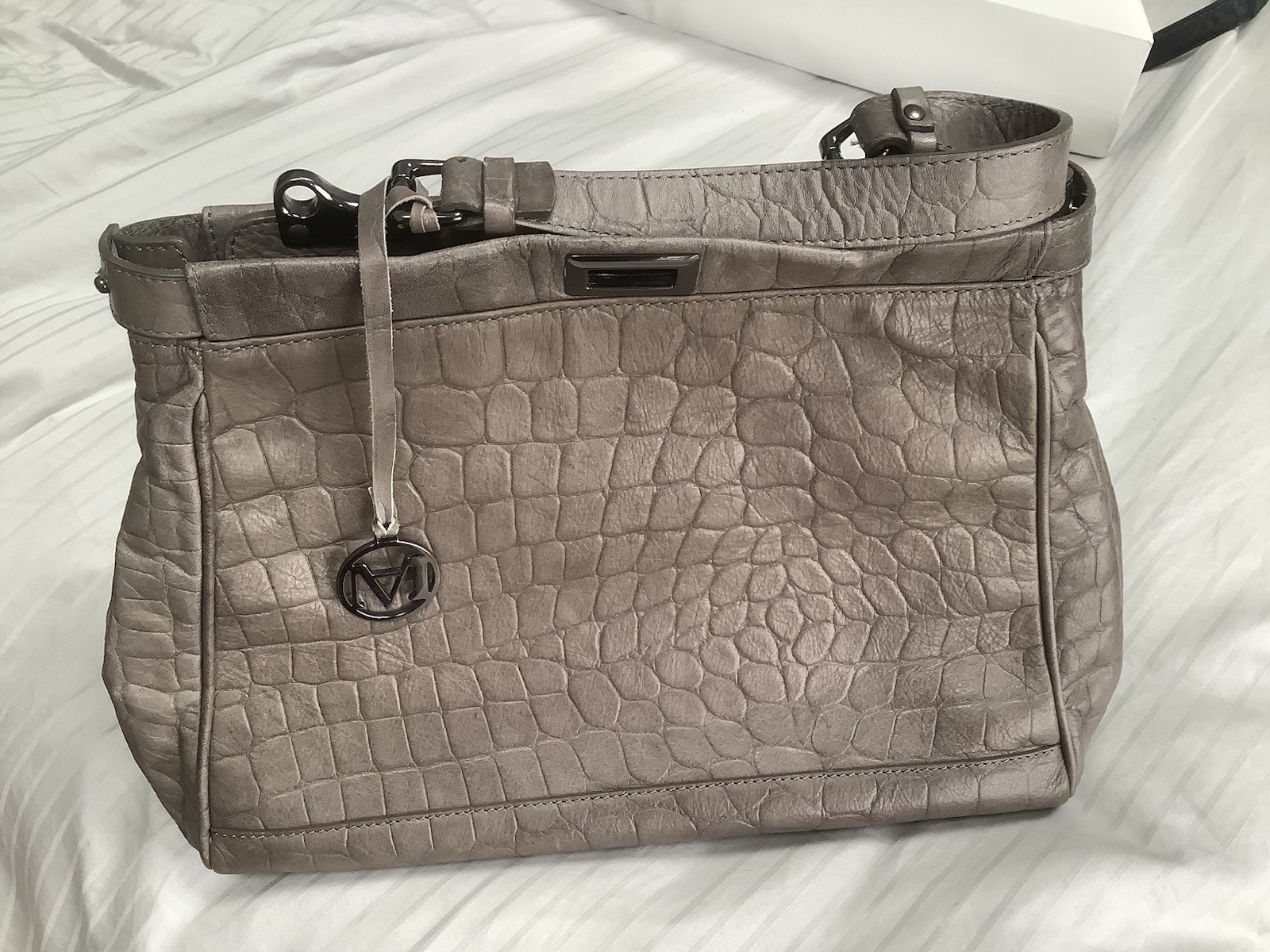Borsa grande Marella in pelle italiana effetto coccodrillo nuova