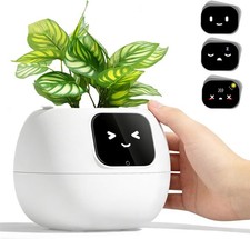 Smart Flower Pot, Smart Pet Planter Robot Guidance on Plant Care with Emoticons,