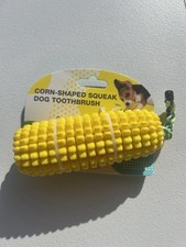 NEW Corn Squeaky Dog Tooth Cleaning Brush Chew Toy Strong Chewer