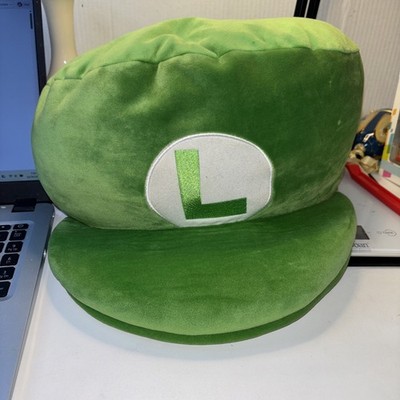 Super Mario Bros 15'' Green LUIGI Hat Plush Pillow Toy, Club Mocchi Mocchi Tomy
