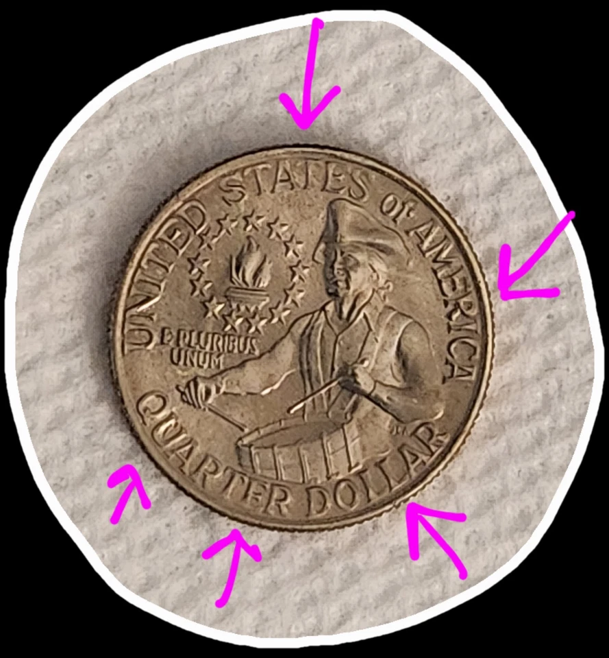 MUY RARO CUARTO BICENTENARIO VINTAGE EE. UU. Como nuevo 1776-1976 SIN MARCA DE CECA Y DO Foto 3 de 3