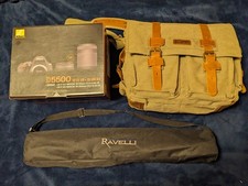 NIKON D5500 Camera  18-55 VR  70-300 Kit w/ Ravelli APLT4 Tripod, Kattee Bag 