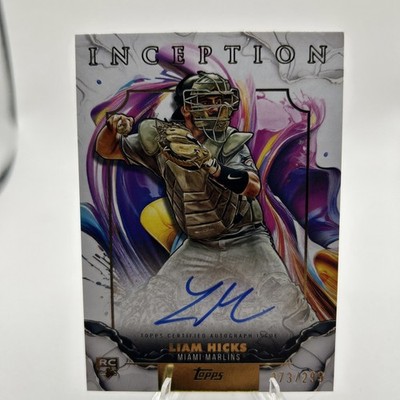 Topps 2025 Inception Liam Hicks RC Auto Marlins Rookie #RESA-LHI 73/299