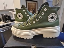 Womens Converse CHUCK TAYLOR ALL STAR LUGGED HEEL PLATFORM LEATHER HI SZ 9