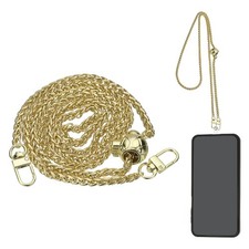 Phone Lanyard, 47" Adjustable Crossbody Phone Chain with Tether Tab, Gold