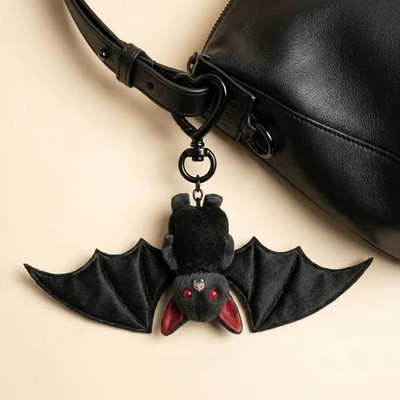 Jardme Plush Black Bat Keychain for Backpack Bag Handbag Purse Car Keys Transfor