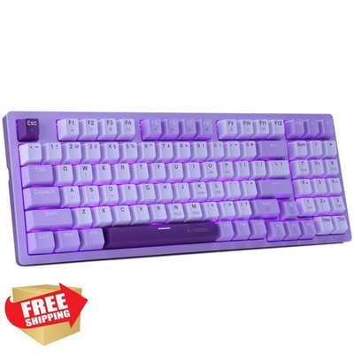 HUO JI Mechanical Keyboard Blue Switch White Purple