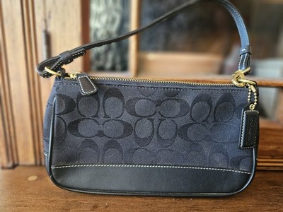 Coach 6094 Signature Canvas Black Leather Shoulder Demi Mini