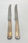 Sterling Silver Handle Dinner Knives 2pc Set 8.75" Art Deco Pattern Monogram — photo 1