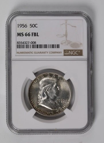 1956 50C Franklin Half Dollar NGC MS66 FBL