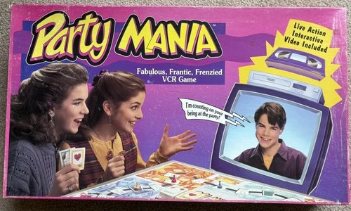 Vintage 1993 Parker Brothers Party Mania VCR Interactive Board Game