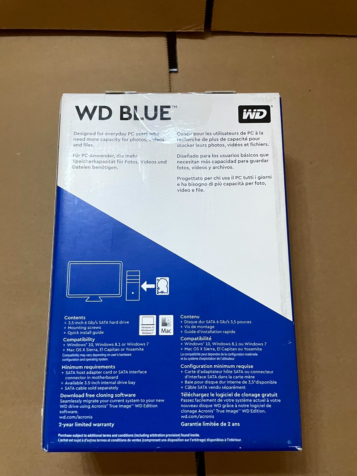 Disco duro para PC Western Digital Blue de 2TB de 3.5 pulgadas HDD almacenamiento WDBH2D0020HNC-NRSN, imagen 4