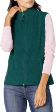 Amazon Essentials Women's Polar Fleece Full Zip Vest Cozy Size XL Hunter Green
