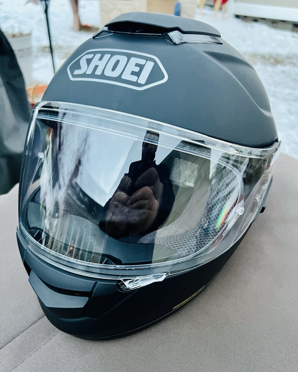 SHOEI GT AIR Black Full Face Helmet/Blue, Chrome, Clear Visors/OEM