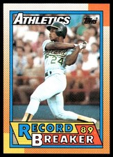 Rickey Henderson 1990 Topps #7 Athletics MLB READ FREE SHIPPING AutographDen