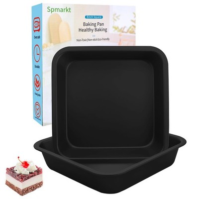 2 PCS 8x8 Inch Square Cake Pan Nonstick Brownie Baking Tray Meat Dish Mold