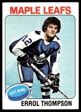 1975-76 Topps Hockey Card Errol Thompson RC Toronto Maple Leafs #114 EX+