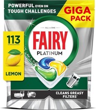 Fairy Platinum Dishwasher Tablets, Lemon, 113 Capsules