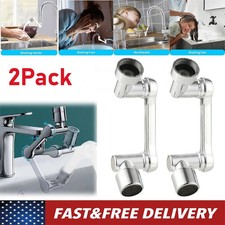 2 Pack Universal 1080 Swivel Extension Faucet Rotate Robotic Arm Tap Extenders