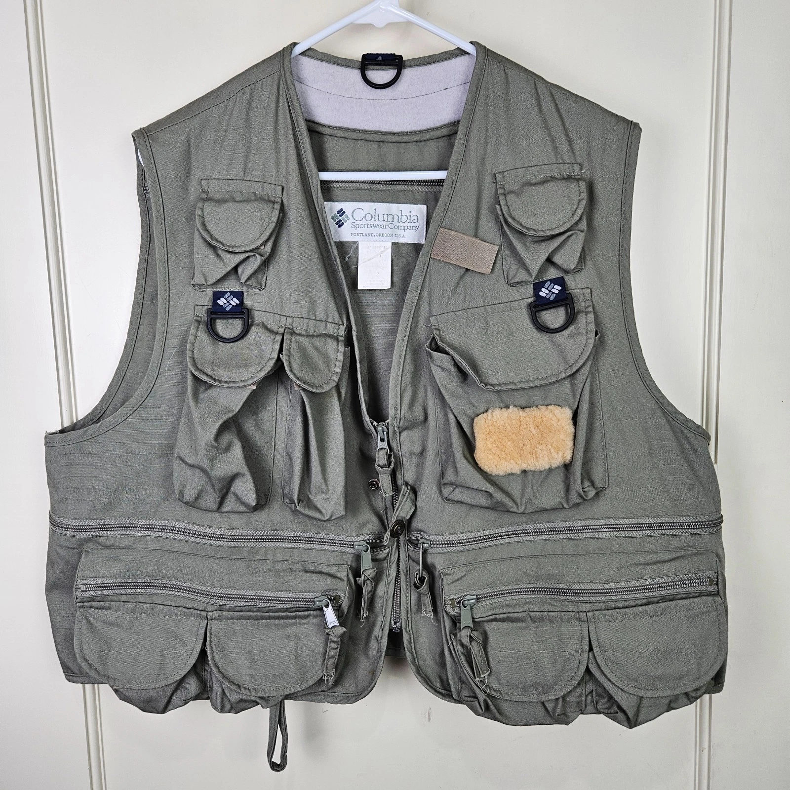 VTG Columbia PFG Fly Fishing Vest Men XL Tan Utility Hunting Outdoors Camping