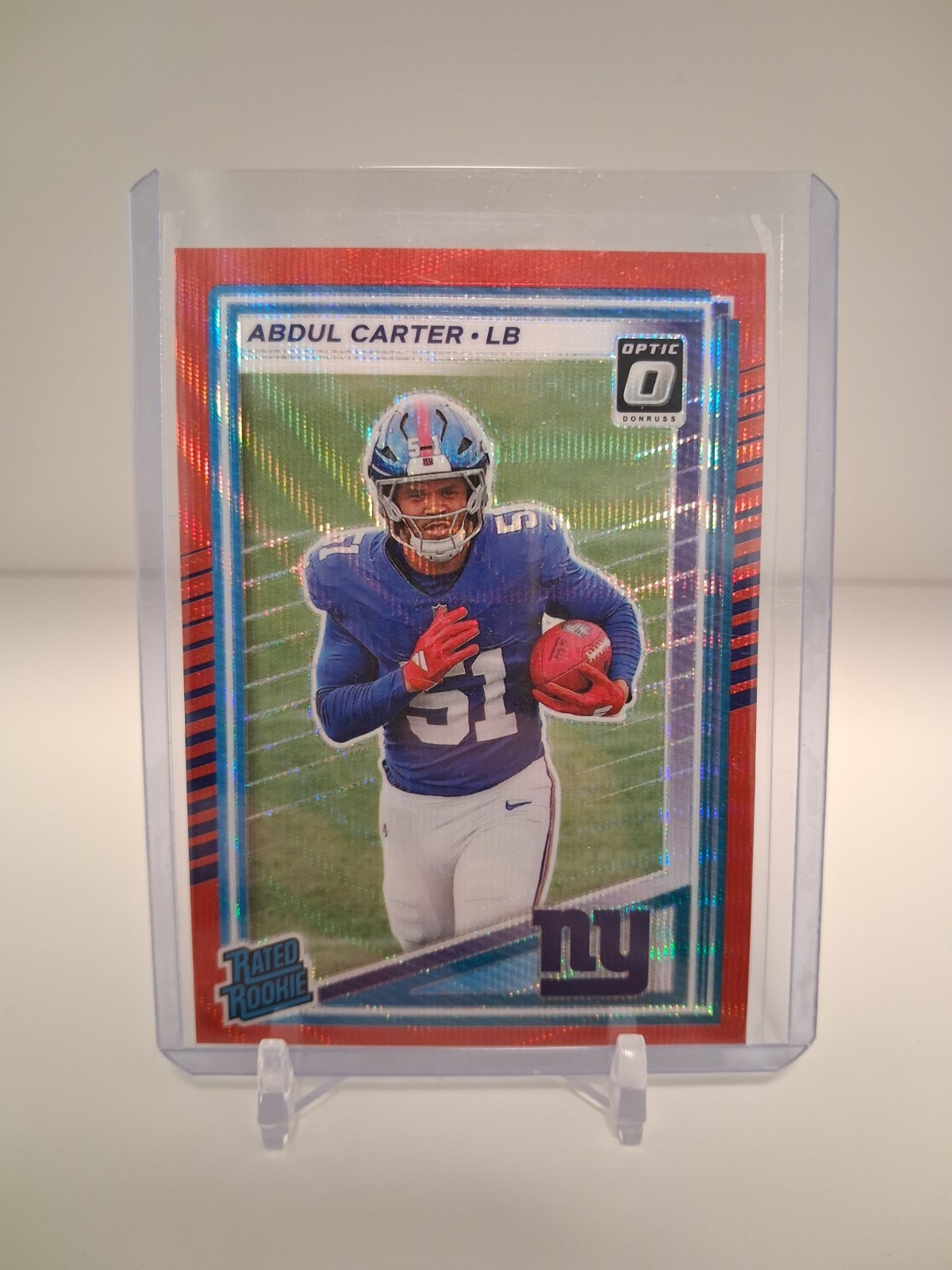 2025 Donruss Abdul Carter Red Wave Optic Preview Rookie Color Match #315 (RC)