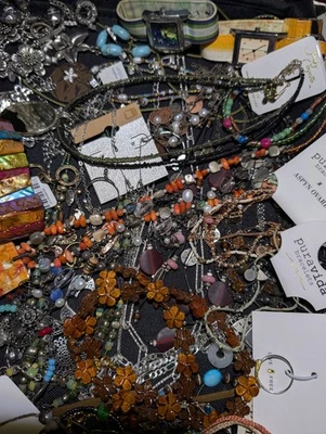 Large New & Pre Owned Jewelry Lot! Pura Vida Lia Sophia Lucky Brand Sterling +++ - Image 1 of 4