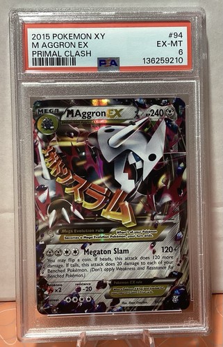 2015 Mega Aggron EX 94/160 XY Primal Clash Holo PSA Graded Pokémon TCG