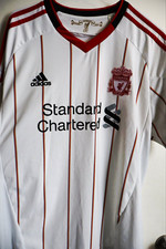 Adidas Liverpool LFC 2010-11 Away Soccer/Football Jersey - White Red Black LFC