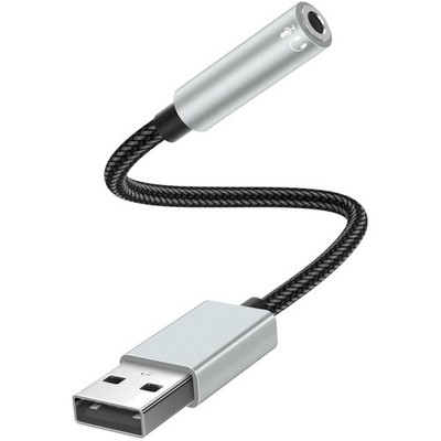 USB auf 3,5 mm Klinke Audio Adapter,Externe USB A Soundkarte auf 3,5 mm Aux Ster