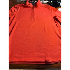 Under Armour Mens Red Quarter Zip Pullover Kn...