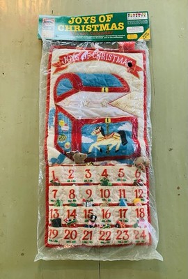 VTG Pockets of Learning Joys Christmas Toy Box Advent Calendar Cloth Plush NEW