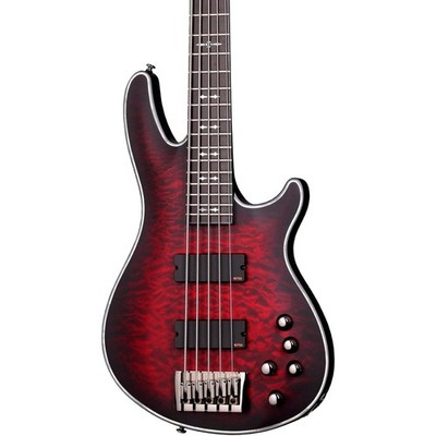 Schecter Hellraiser Extreme-5 Electric Bass Guitar Satin Crimson Red Burst