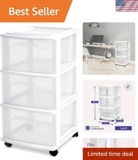 Compact 3-Drawer Organizer Cart - Perfect Plastic Storage for Home Dorm