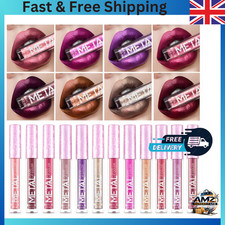 Waterproof Metallic Liquid Lipstick Shimmer Diamond Shiny Lip Gloss Long Lasting