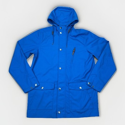 Old Navy Women s Royal Blue Hooded Rain Jacket Snap Zipper Front Lightweight