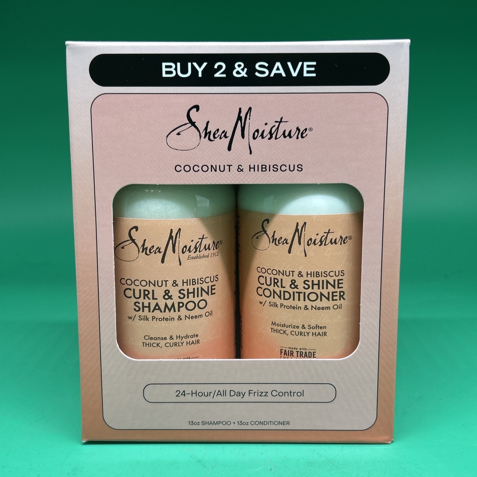 Shea Moisture Coconut & Hibiscus Curl & Shine Shampoo and Co