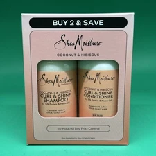 Shea Moisture Coconut & Hibiscus Curl & Shine Shampoo and Conditioner Set 13OZ