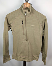 PATAGONIA R1 MARS Flash Fleece Waffle Pullover 1/2 Zip Tan Sz S Men's USA Made