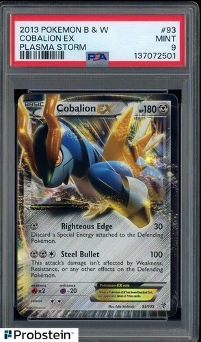 2013 Pokemon B & W Plasma Storm #93 Cobalion Ex PSA 9 MINT