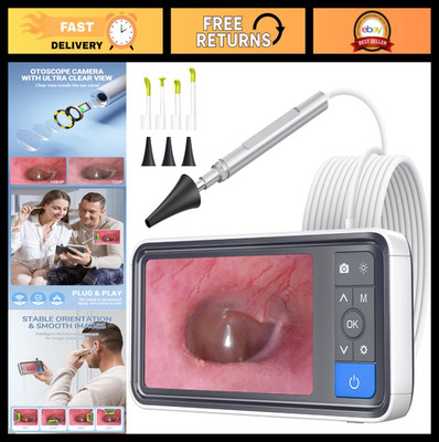 Otoscope with 4.5'' IPS Screen, 3.9mm Ear Camera, Light & 32GB Card - Easy Home E