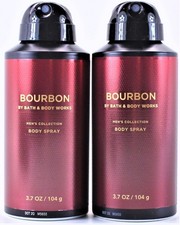 QTY 2 - Bath and Body Works BOURBON Deodorant Deodorizing Body Spray Men 3.7oz