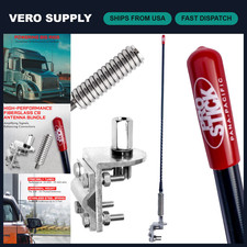 Durable 2ft Fiberglass CB Antenna with Mirror Mount  Heavy Duty Spring - 1000W