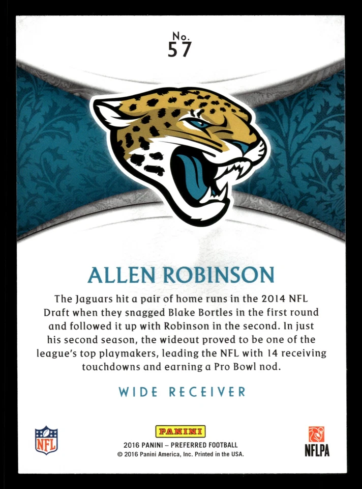 Allen Robinson 2016 Panini Crown Royale #57 Jacksonville Jaguars - Image 2 of 2