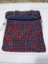 Vtg Reversible Beaded Purse Handbag Polka Dots Multi Color MOD 60s 70s