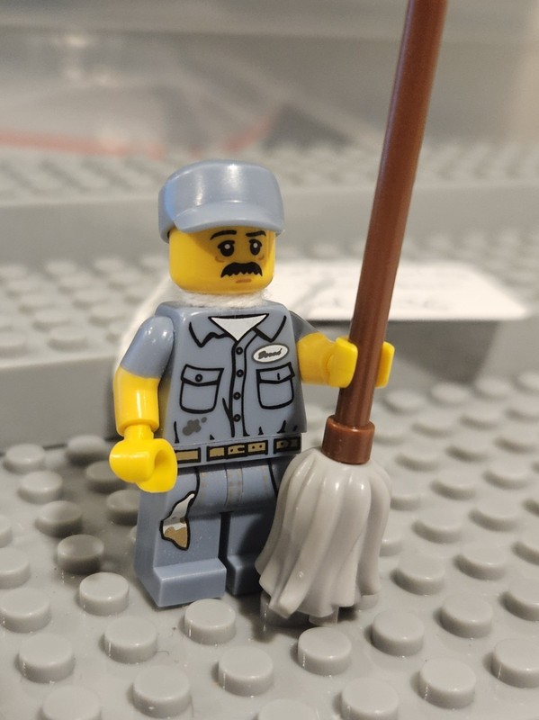 Lego MINIFIGURE- Collectible Series 15 Janitor Col236.  Lot25